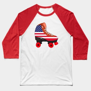Roller Skating United States Baseball T-Shirt
